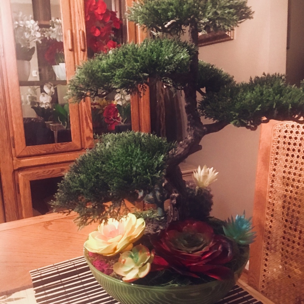 Bonsai Tree arrangement extremely life-like.